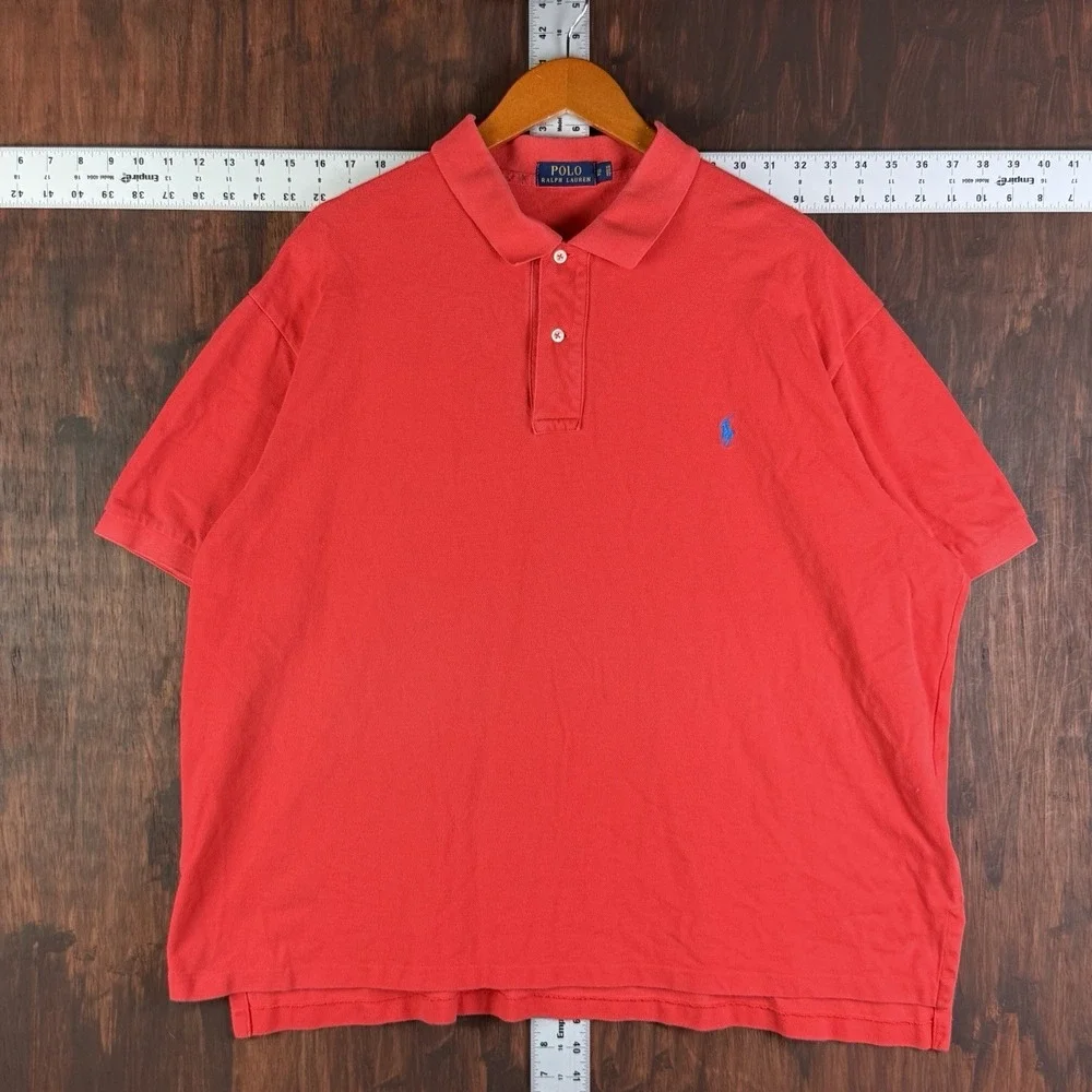 Polo Ralph Lauren Polo Shirt Short Sleeve Classic Fit Logo Pony Red Mens 2XB